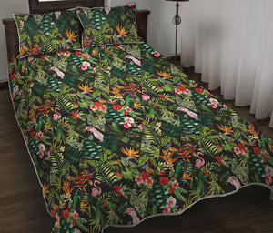 Tropical Patchwork Pattern Print Quilt Bed Set