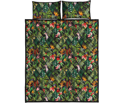 Tropical Patchwork Pattern Print Quilt Bed Set