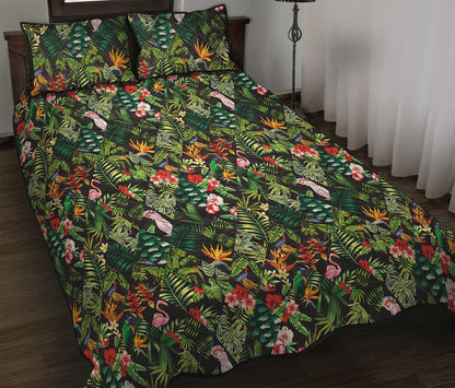 Tropical Patchwork Pattern Print Quilt Bed Set