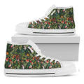 Tropical Patchwork Pattern Print White High Top Sneakers