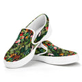Tropical Patchwork Pattern Print White Slip On Sneakers