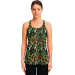 Tropical Patchwork Pattern Print Women's Racerback Tank Top