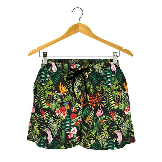 Tropical Patchwork Pattern Print Women's Shorts