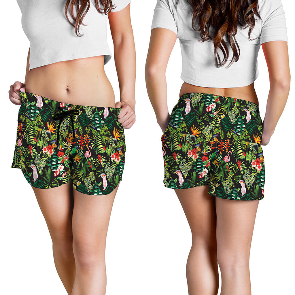 Tropical Patchwork Pattern Print Women's Shorts