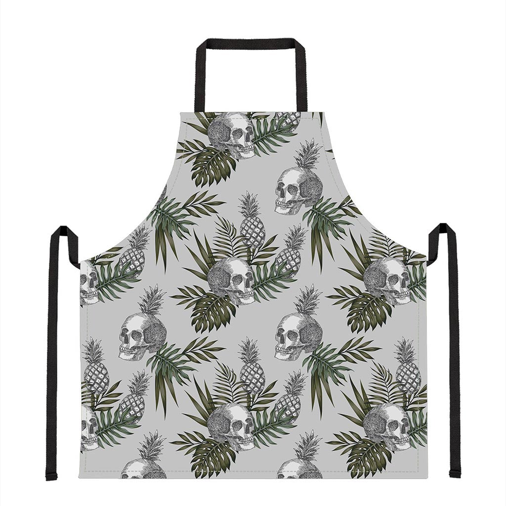 Tropical Pineapple Skull Pattern Print Apron