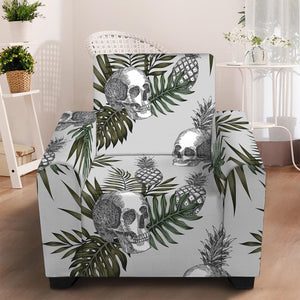 Tropical Pineapple Skull Pattern Print Armchair Slipcover