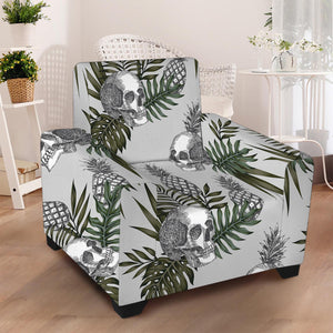 Tropical Pineapple Skull Pattern Print Armchair Slipcover