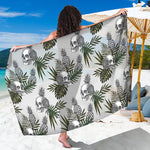 Tropical Pineapple Skull Pattern Print Beach Sarong Wrap