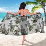 Tropical Pineapple Skull Pattern Print Beach Sarong Wrap