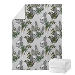 Tropical Pineapple Skull Pattern Print Blanket