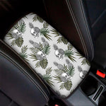 Tropical Pineapple Skull Pattern Print Car Center Console Cover