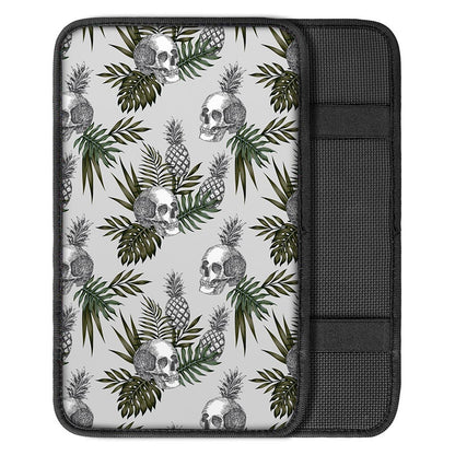 Tropical Pineapple Skull Pattern Print Car Center Console Cover