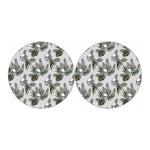 Tropical Pineapple Skull Pattern Print Car Coasters