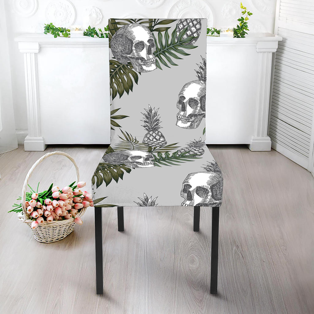 Tropical Pineapple Skull Pattern Print Dining Chair Slipcover