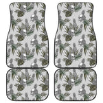 Tropical Pineapple Skull Pattern Print Front and Back Car Floor Mats