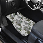 Tropical Pineapple Skull Pattern Print Front and Back Car Floor Mats