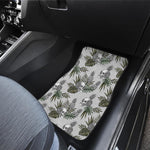 Tropical Pineapple Skull Pattern Print Front and Back Car Floor Mats
