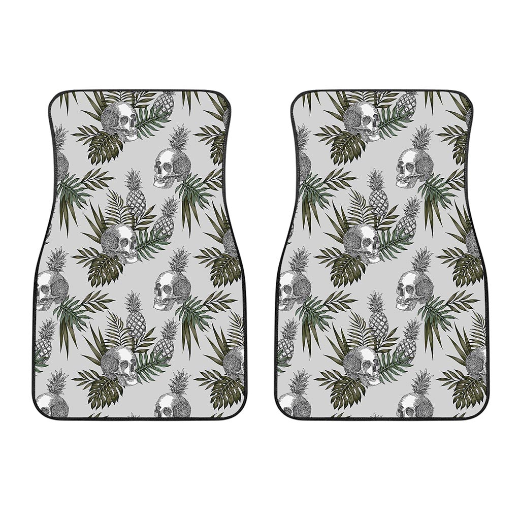 Tropical Pineapple Skull Pattern Print Front Car Floor Mats