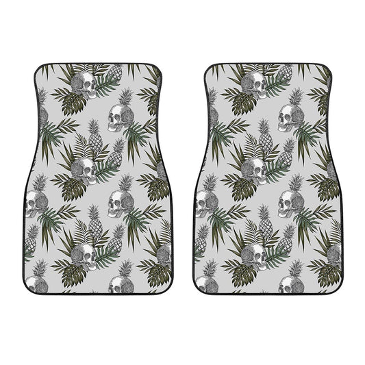 Tropical Pineapple Skull Pattern Print Front Car Floor Mats