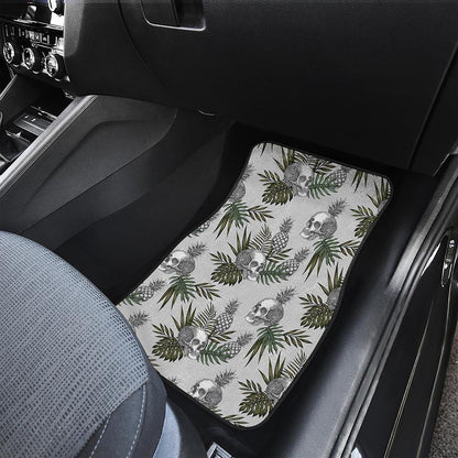 Tropical Pineapple Skull Pattern Print Front Car Floor Mats