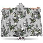 Tropical Pineapple Skull Pattern Print Hooded Blanket