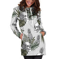 Tropical Pineapple Skull Pattern Print Pullover Hoodie Dress