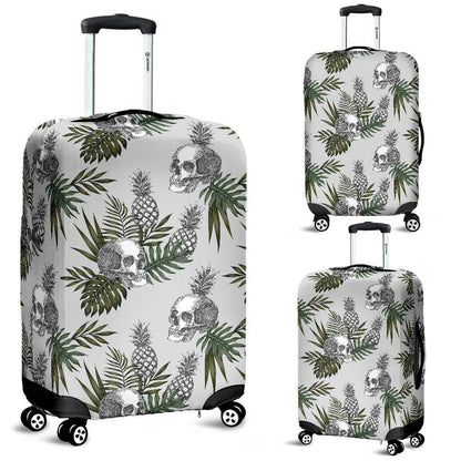 Tropical Pineapple Skull Pattern Print Luggage Cover GearFrost