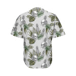 Tropical Pineapple Skull Pattern Print Men's Baseball Jersey