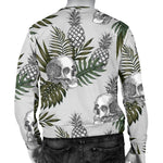 Tropical Pineapple Skull Pattern Print Men's Crewneck Sweatshirt GearFrost