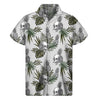 Tropical Pineapple Skull Pattern Print Men's Short Sleeve Shirt