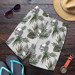 Tropical Pineapple Skull Pattern Print Men's Shorts