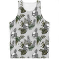 Tropical Pineapple Skull Pattern Print Men's Tank Top