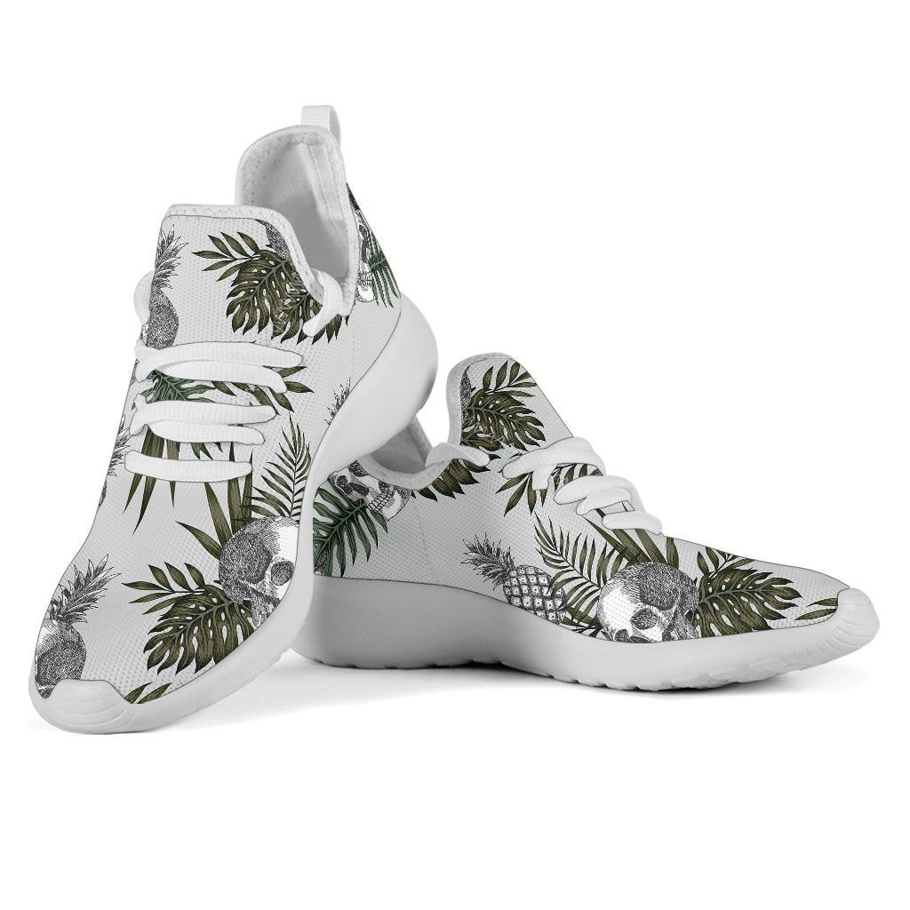 Tropical Pineapple Skull Pattern Print Mesh Knit Shoes GearFrost