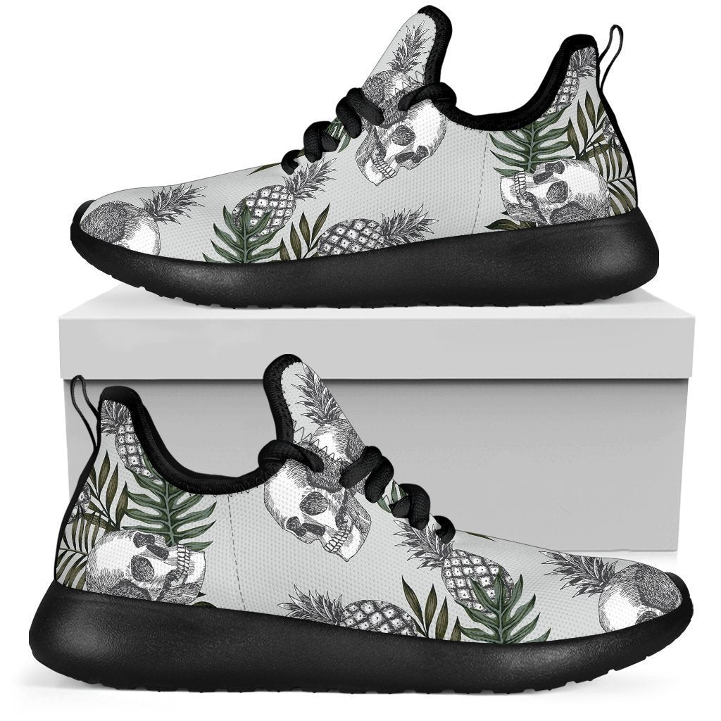 Tropical Pineapple Skull Pattern Print Mesh Knit Shoes GearFrost