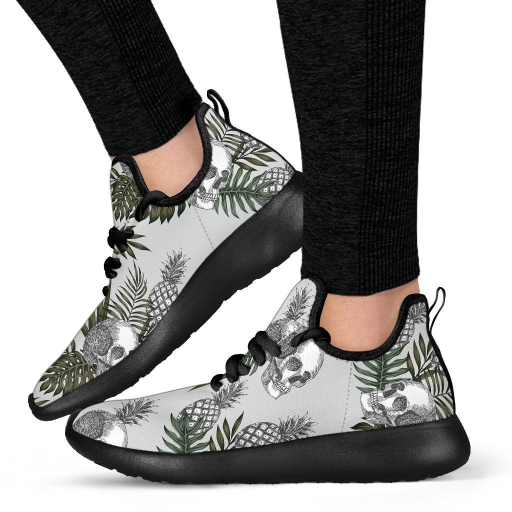 Tropical Pineapple Skull Pattern Print Mesh Knit Shoes GearFrost