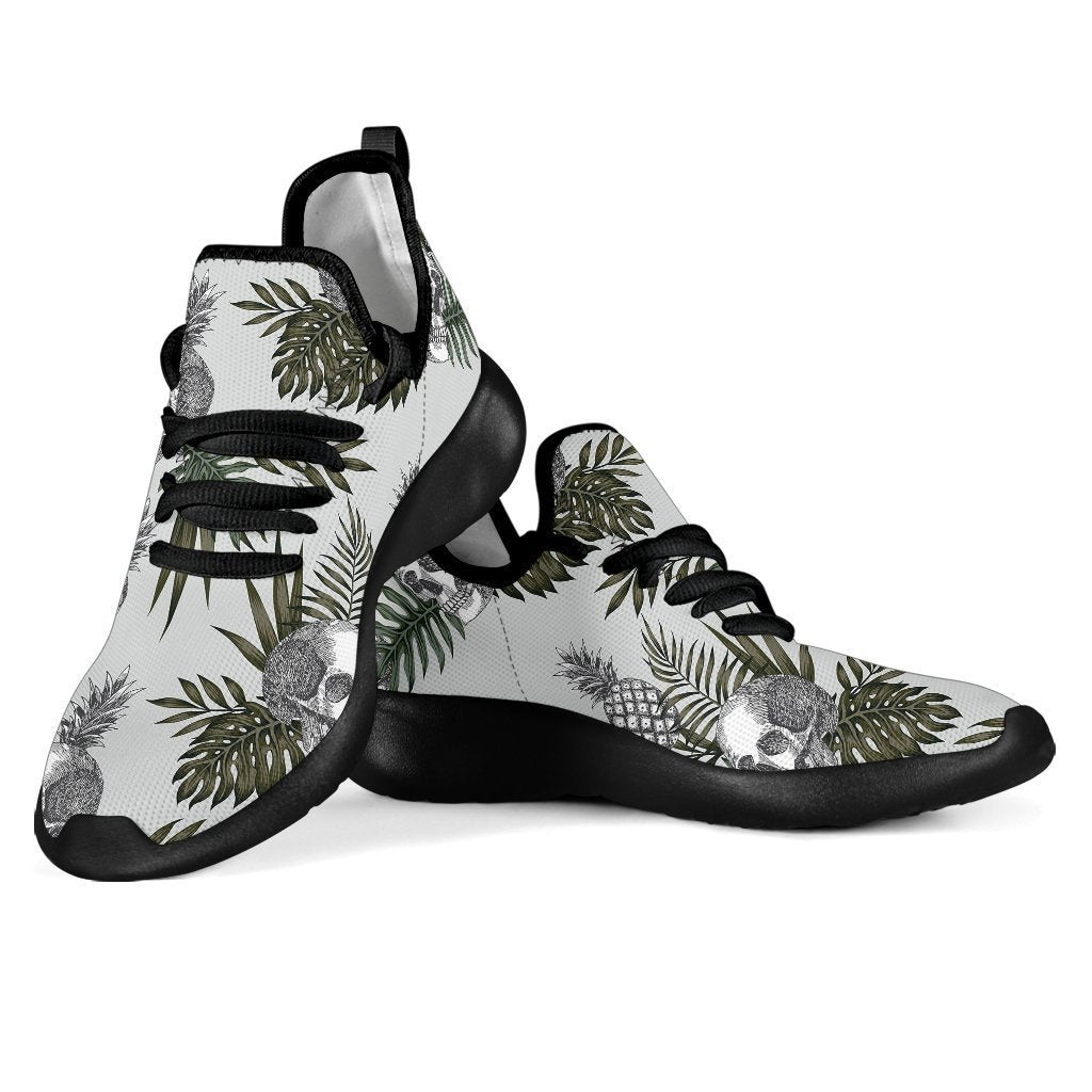 Tropical Pineapple Skull Pattern Print Mesh Knit Shoes GearFrost