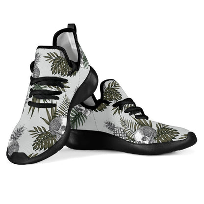 Tropical Pineapple Skull Pattern Print Mesh Knit Shoes GearFrost