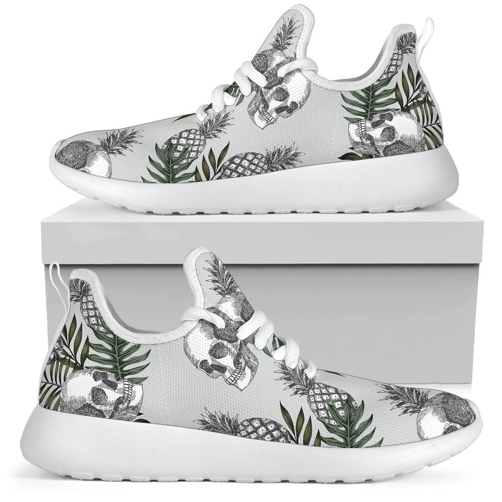 Tropical Pineapple Skull Pattern Print Mesh Knit Shoes GearFrost