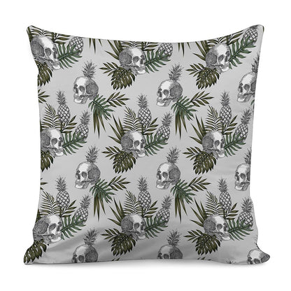 Tropical Pineapple Skull Pattern Print Pillow Cover