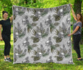 Tropical Pineapple Skull Pattern Print Quilt