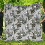 Tropical Pineapple Skull Pattern Print Quilt