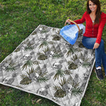 Tropical Pineapple Skull Pattern Print Quilt