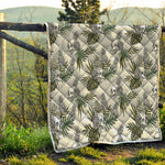 Tropical Pineapple Skull Pattern Print Quilt