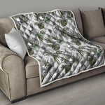 Tropical Pineapple Skull Pattern Print Quilt