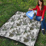 Tropical Pineapple Skull Pattern Print Quilt