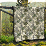 Tropical Pineapple Skull Pattern Print Quilt