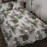 Tropical Pineapple Skull Pattern Print Quilt Bed Set