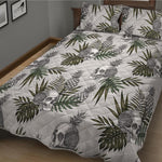 Tropical Pineapple Skull Pattern Print Quilt Bed Set