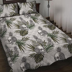 Tropical Pineapple Skull Pattern Print Quilt Bed Set