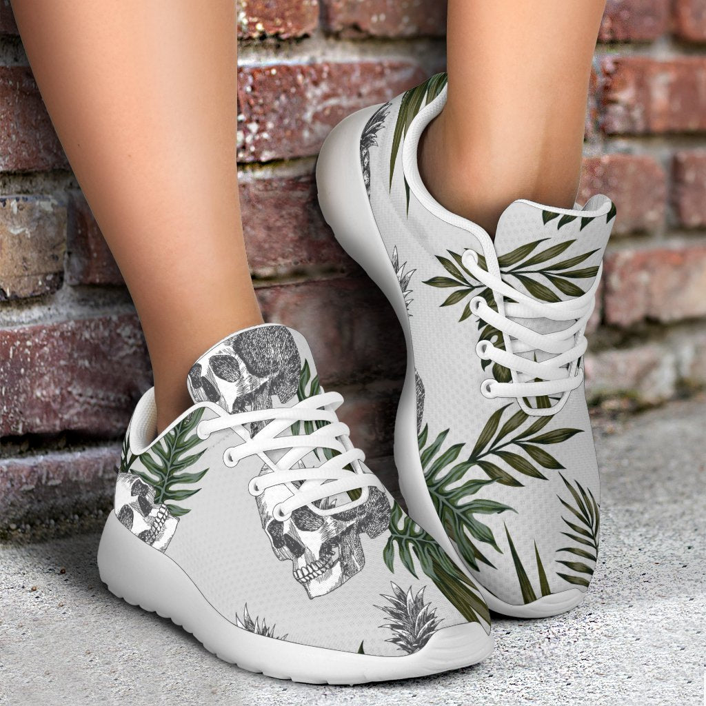 Tropical Pineapple Skull Pattern Print Sport Shoes GearFrost